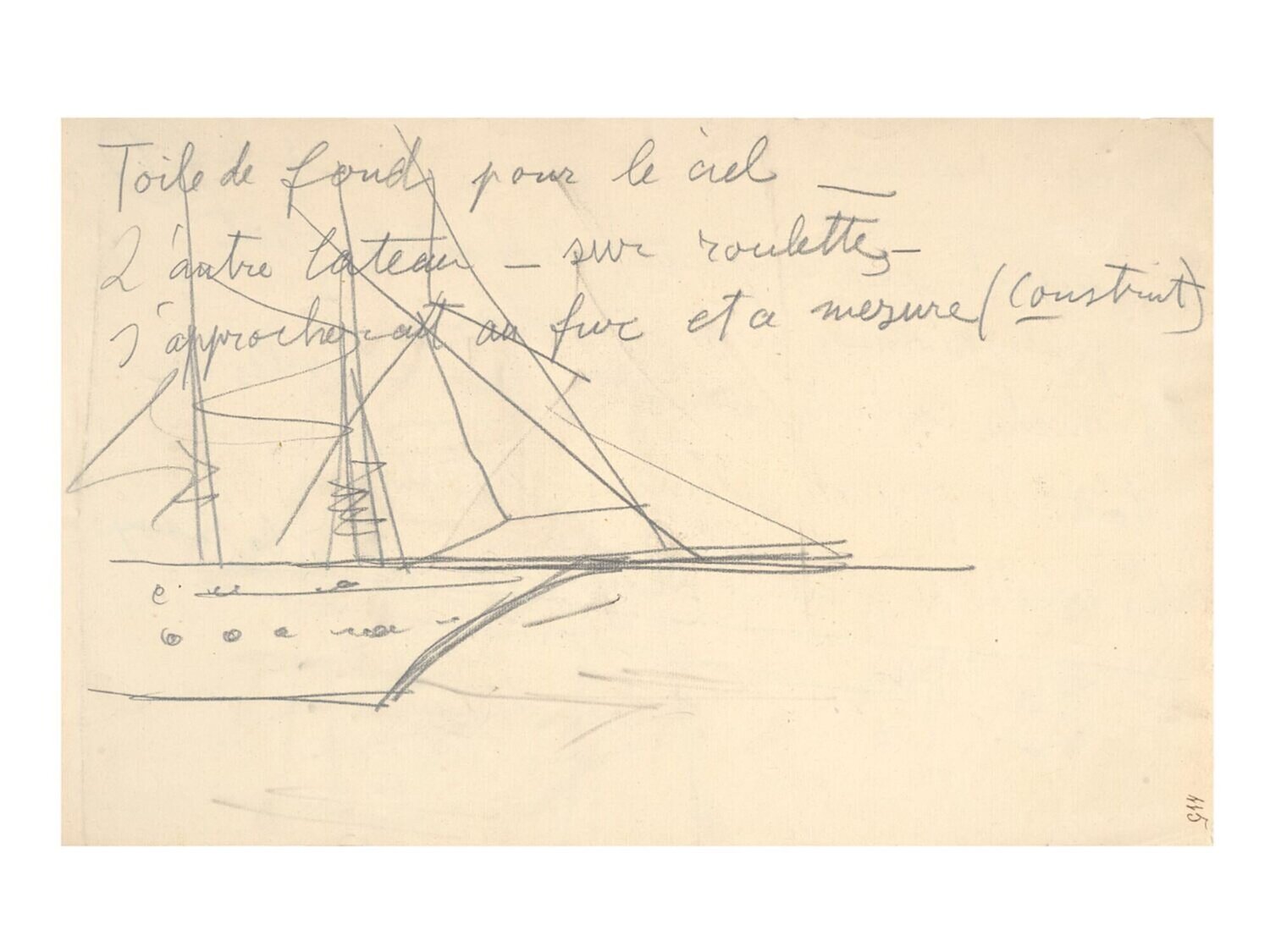 Sketch for the setting of the ballet ''Les Pirates'' Bernard Buffet Werk auf Papier zu verkaufen