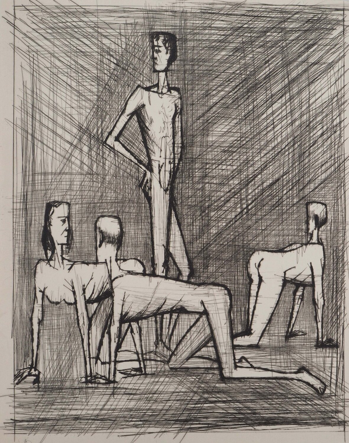 Les hommes de la Lune, Gravure originale Bernard Buffet Print for sale