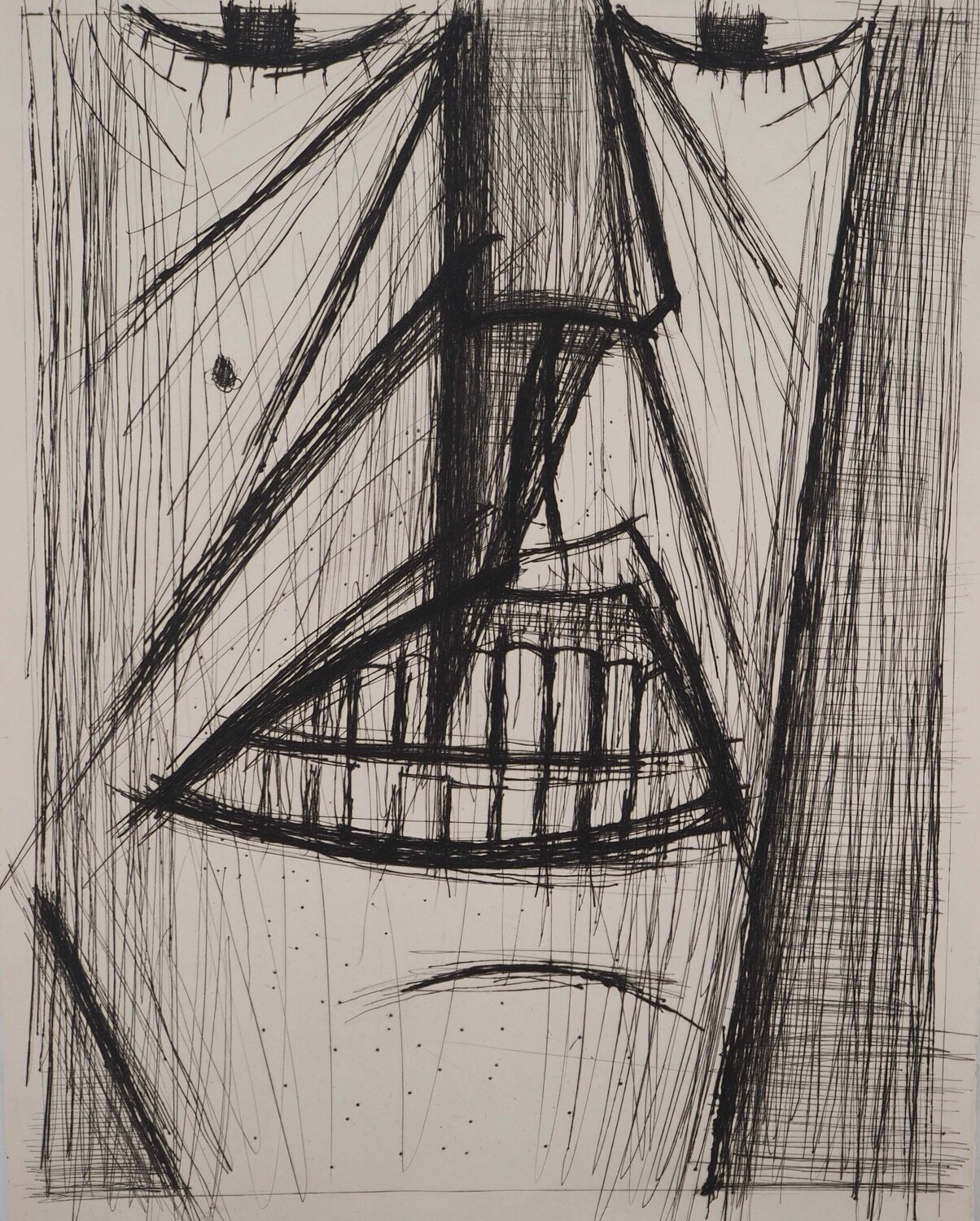 Visage souriant, Gravure originale (Copie) Bernard Buffet Print for sale