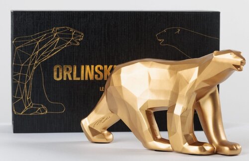 Pompon Bear (Matt Gold) von Richard Orlinski, Skulptur kaufen auf Singulart
