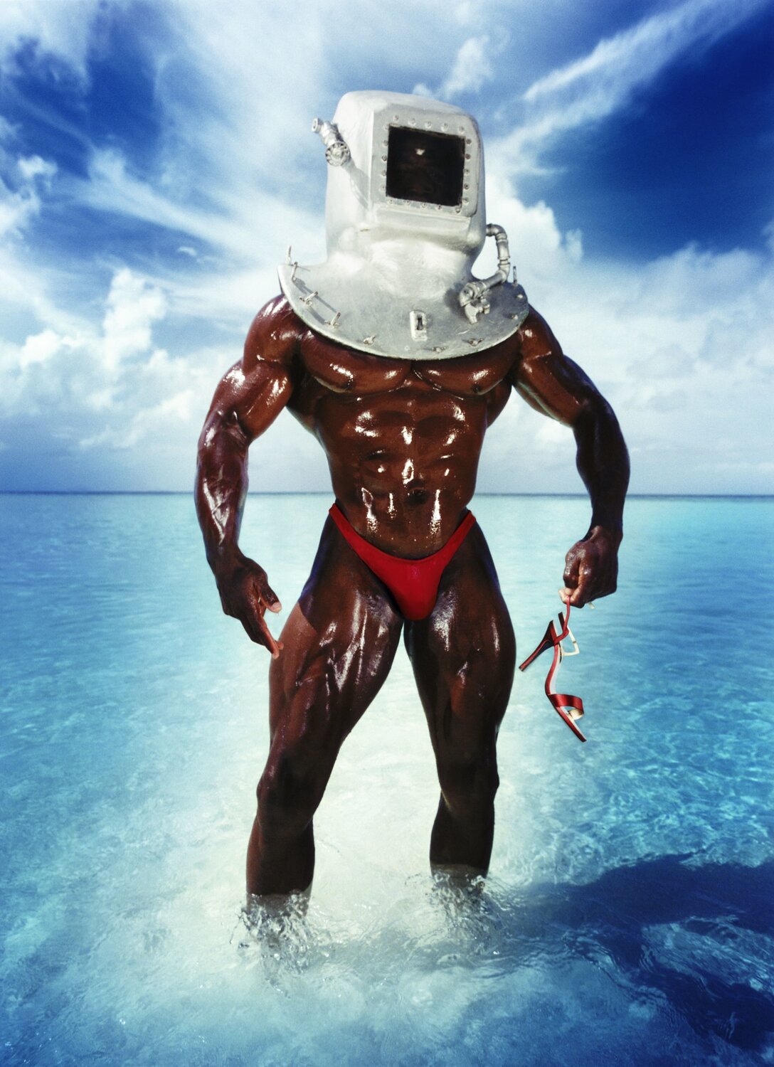 Man with Diving Bell and Shoe David LaChapelle Fotografia in vendita
