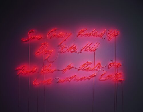 Some Crazy Fucked Up Dog Like Hell Thats How it Feels to LIVE without LOVE van Tracey Emin, Andere media te koop op Singulart