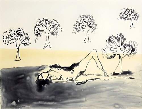 Laying With the Olive Trees di Tracey Emin, Stampa in vendita su Singulart