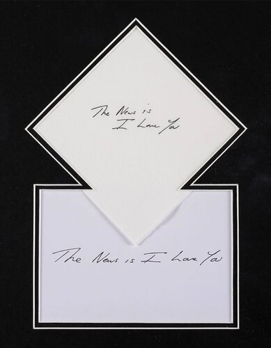 Tracey Emin The News Is I Love You, Black Frame di Tracey Emin, Stampa in vendita su Singulart