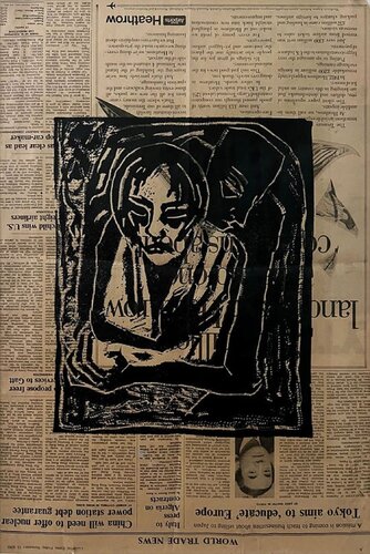 Tracey Emin Untitled Woodcut (Hugging Figures) van Tracey Emin, Afdruk te koop op Singulart