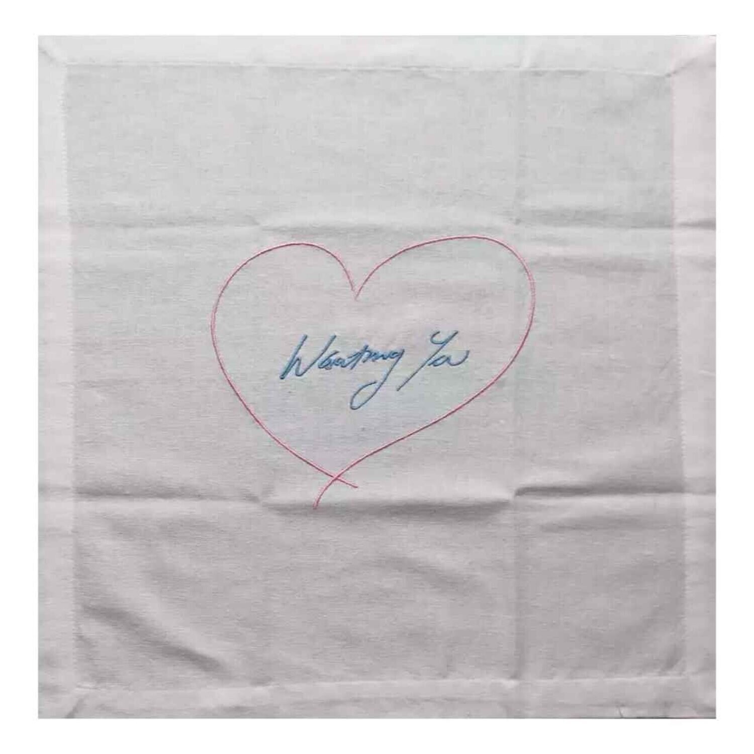Wanting You (Pink/ Blue) Napkin Tracey Emin