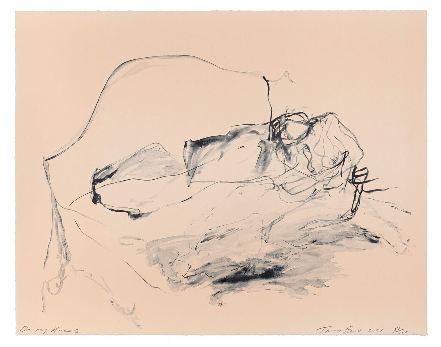 On my knees Tracey Emin
