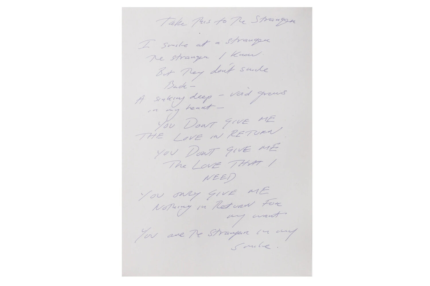 Take This To The Stranger Tracey Emin