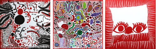 Set of 3 di Yayoi Kusama, Stampa in vendita su Singulart