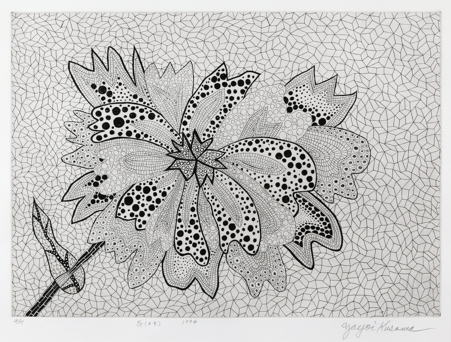 FLOWER (A·B) Yayoi Kusama Stampa in vendita