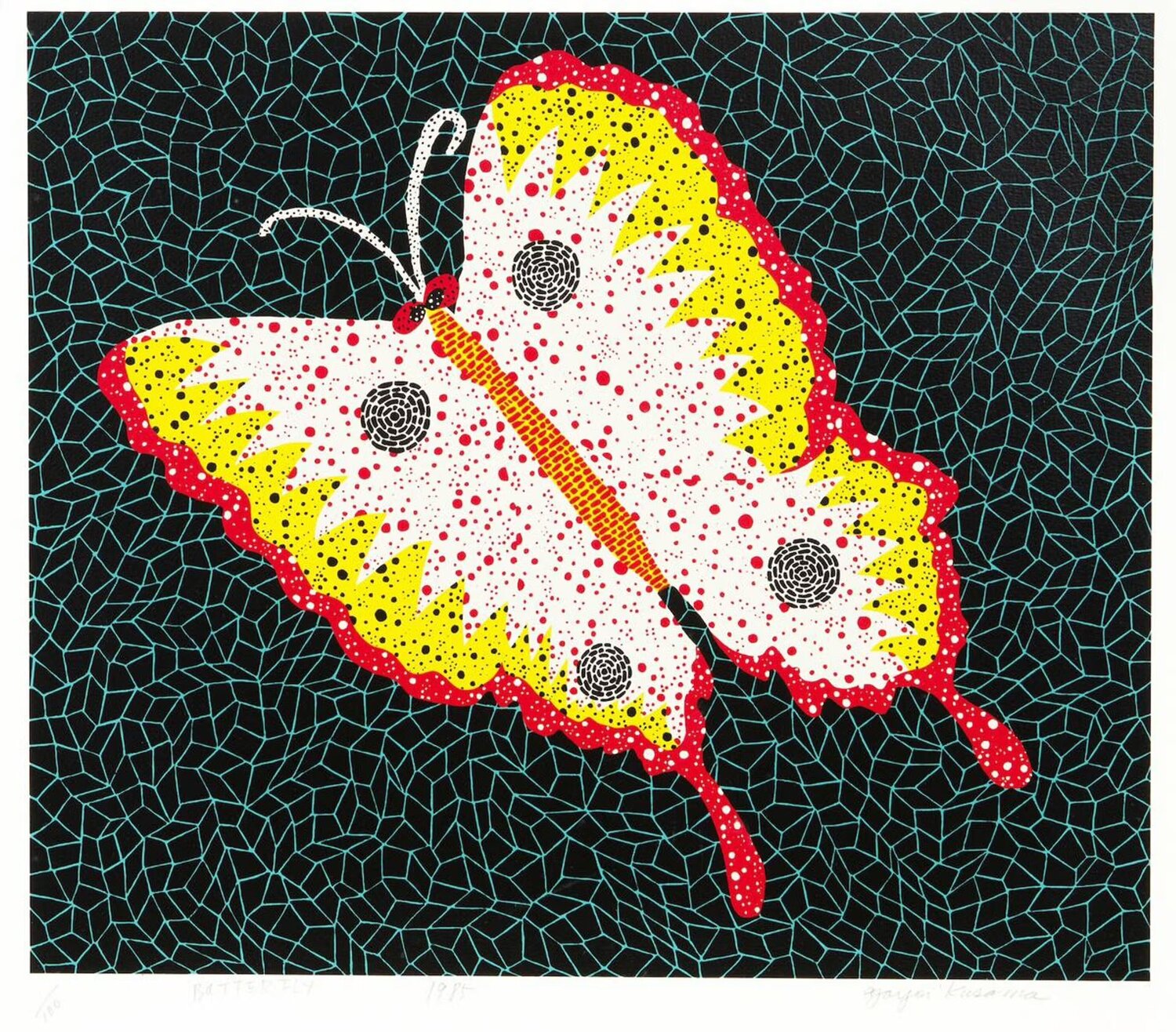 絵画 butterfly Butterfly by Yayoi Kusama (1985) : Print Screen Printing