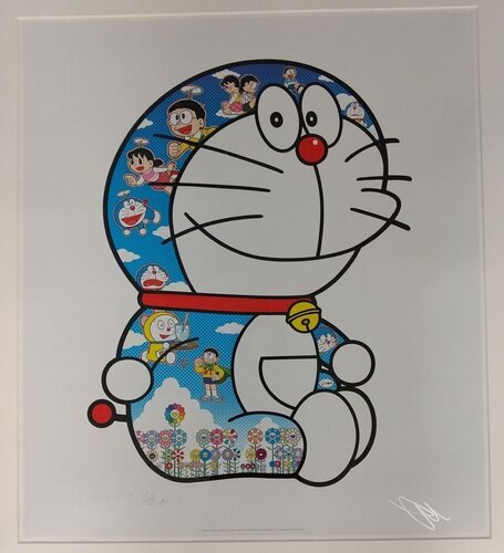 Sitting Doraemon "A pleasant day under the blue sky" van Takashi Murakami, Afdruk te koop op Singulart