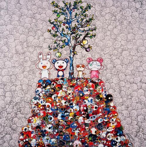 Kaikai, Kiki, DOB, and POM atop the Mound of the Dead van Takashi Murakami, Afdruk te koop op Singulart
