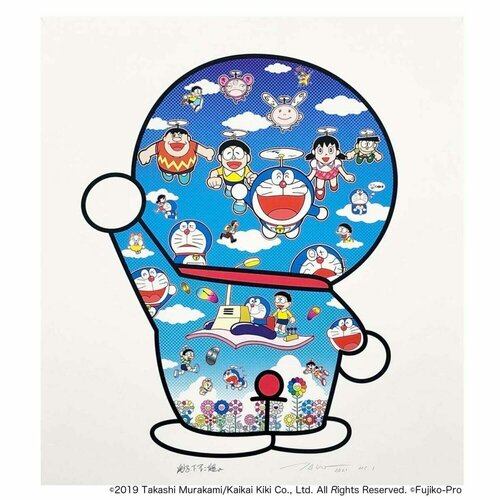 Doraemon and Friends Under the Blue Sky van Takashi Murakami, Afdruk te koop op Singulart