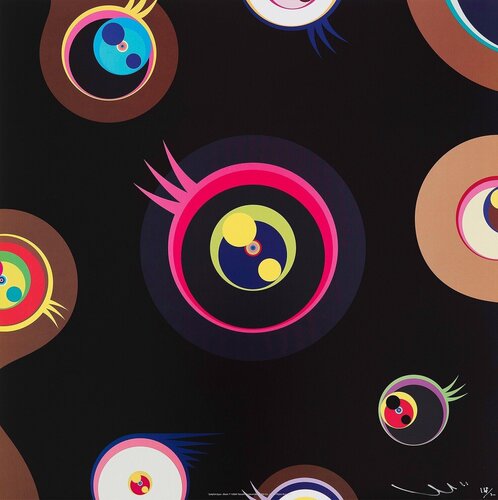 Jellyfish eyes black 1 van Takashi Murakami, Afdruk te koop op Singulart