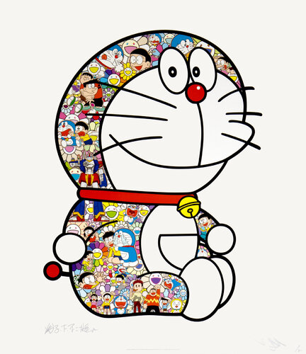 Doraemon Sitting Up - Every Day is a Struggle Nobita van Takashi Murakami, Afdruk te koop op Singulart