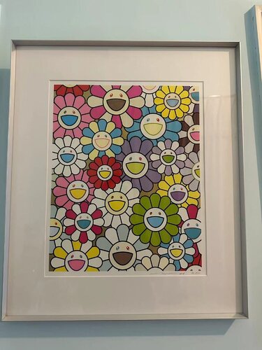 A little Flower Painting: Yellow, White, and Purple Flowers van Takashi Murakami, Afdruk te koop op Singulart