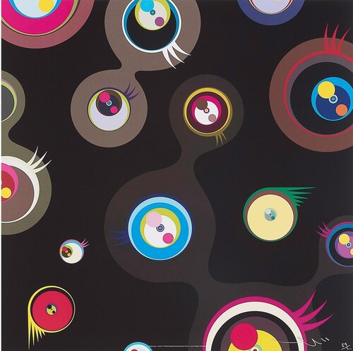 Jellyfish eyes black 2 van Takashi Murakami, Afdruk te koop op Singulart