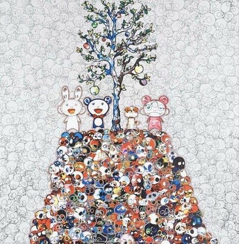 Kaikai, Kiki, DOB, and POM atop the Mound of the Dead van Takashi Murakami, Afdruk te koop op Singulart