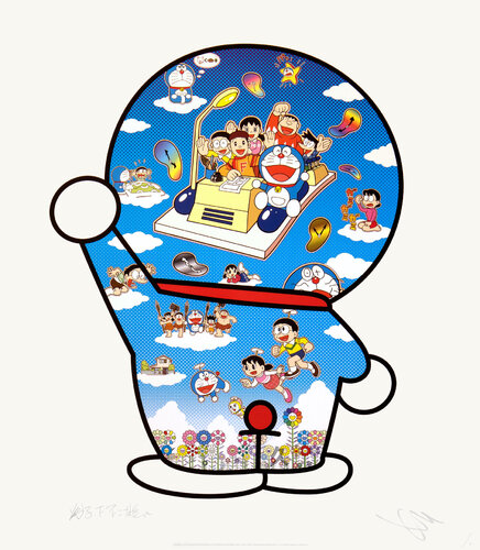 Doraemon, Let’s Go Beyond These Dimensions on a Time Machine with Master Fujiko F Fujio! van Takashi Murakami, Afdruk te koop op Singulart