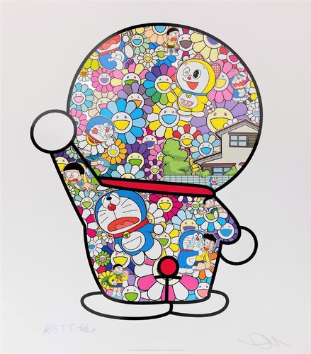 Doraemon in the Field of Flowers van Takashi Murakami, Andere media te koop op Singulart
