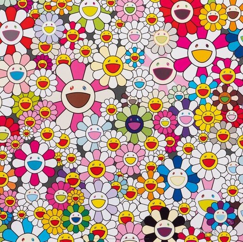 Flowers Blooming in This World and the Land of Nirvana No. 2 (Signed and Framed) van Takashi Murakami, Afdruk te koop op Singulart