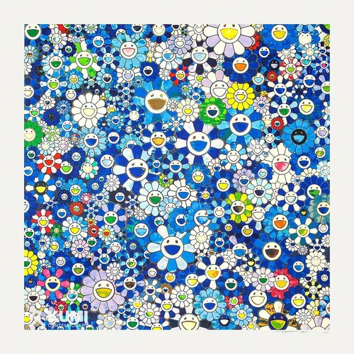 Shangri-la Shangri-la Shangri-la Blue Silkscreen van Takashi Murakami, Afdruk te koop op Singulart