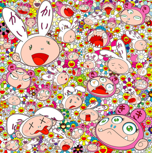 There’s bound to be difficult time There’s bound to be sad times But we won’t lose heart; we’d rather not cry, so laugh, we will! di Takashi Murakami, Stampa in vendita su Singulart