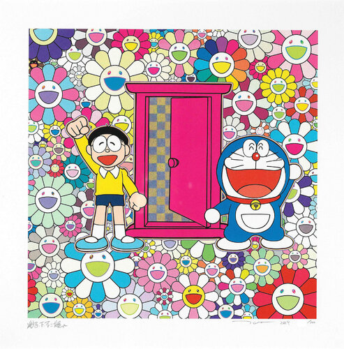 We Came to the Field of Flowers Through the Anywhere Door di Takashi Murakami, Stampa in vendita su Singulart