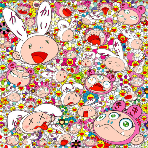 THERE’S BOUND TO BE DIFFICULT TIME THERE’S BOUND TO BE SAD TIMES BUT WE WON'T LOSE HEART; WE’D RATHER NOT CRY, SO LAUGH, WE WILL! van Takashi Murakami, Afdruk te koop op Singulart