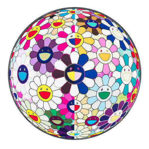 Flowerball (3D) From the Realm of the Dead. (framed) van Takashi Murakami, Afdruk te koop op Singulart