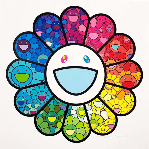 Multicolor Super Flat Flowers van Takashi Murakami, Afdruk te koop op Singulart