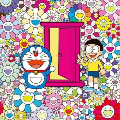 Anywhere Door (Dokodemo Door) In The Field Of Flowers van Takashi Murakami, Afdruk te koop op Singulart