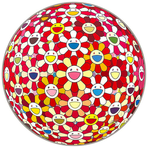 Flower Ball: Koi/Red-Crowned Crane Vermillion van Takashi Murakami, Afdruk te koop op Singulart