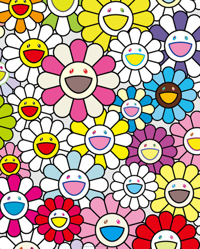 A Little Flower Painting: Pink, Purple, and Many Other Colors van Takashi Murakami, Afdruk te koop op Singulart
