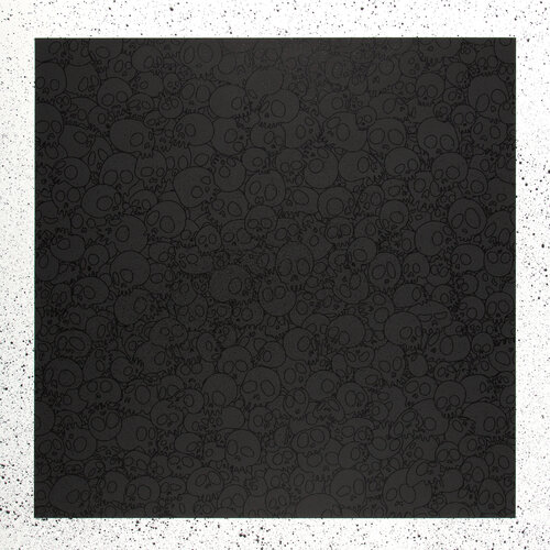 Black Skulls Square (TM/KK for BLM) van Takashi Murakami, Afdruk te koop op Singulart