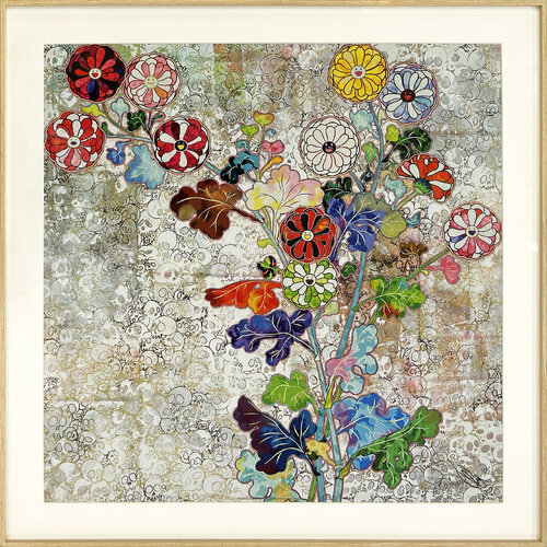 Korin: Flowers of Resurrection (framed, hand signed lithograph) par Takashi Murakami, Édition en vente sur Singulart