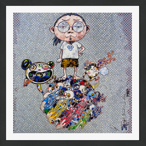 Mr. DOB Comes to Play His Flute (framed hand signed lithograph) van Takashi Murakami, Afdruk te koop op Singulart