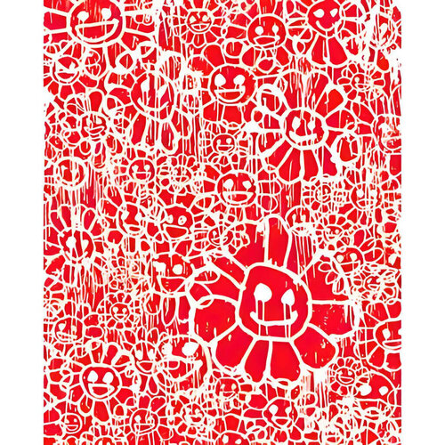 Madsaki Flowers B Red par Takashi Murakami, Édition en vente sur Singulart