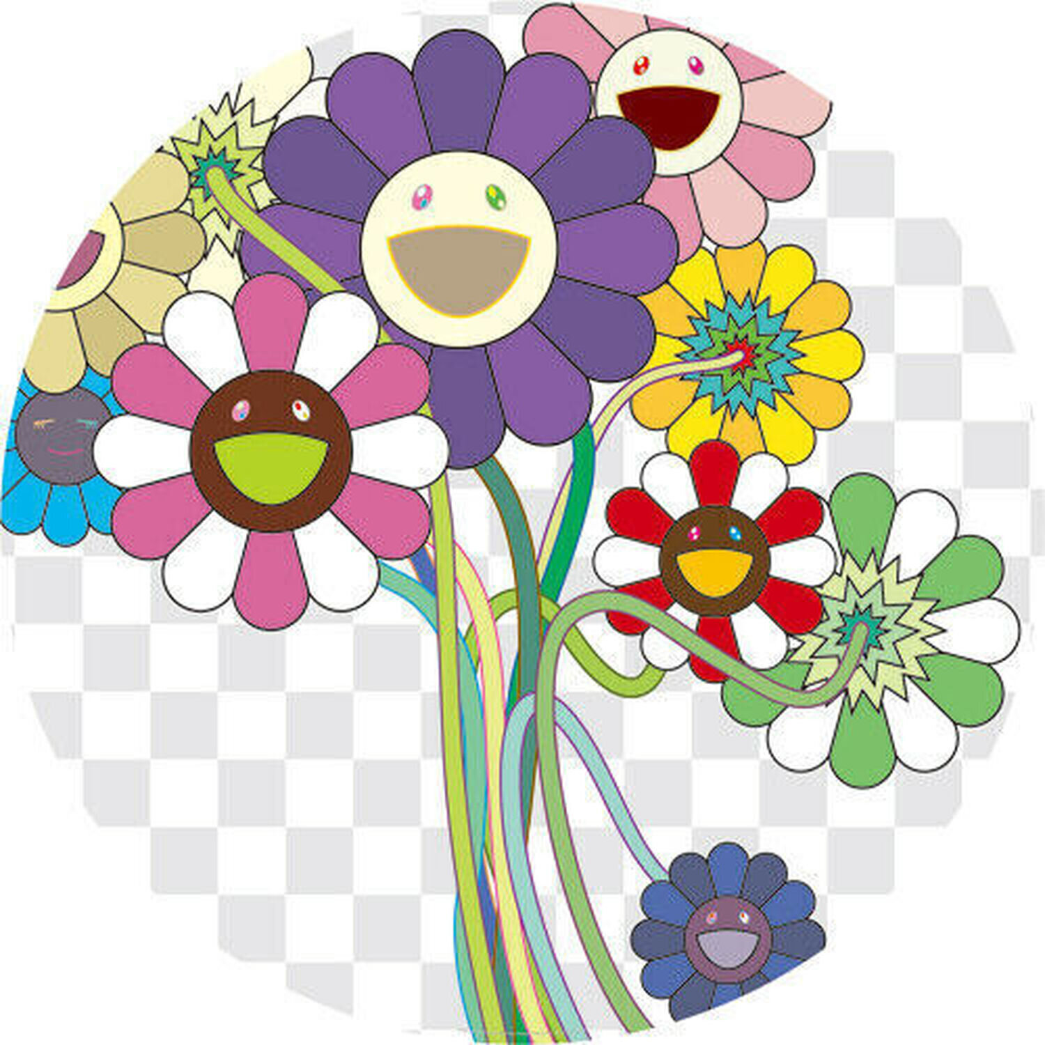 Purple Flowers in a Bouquet Takashi Murakami Druck zu verkaufen