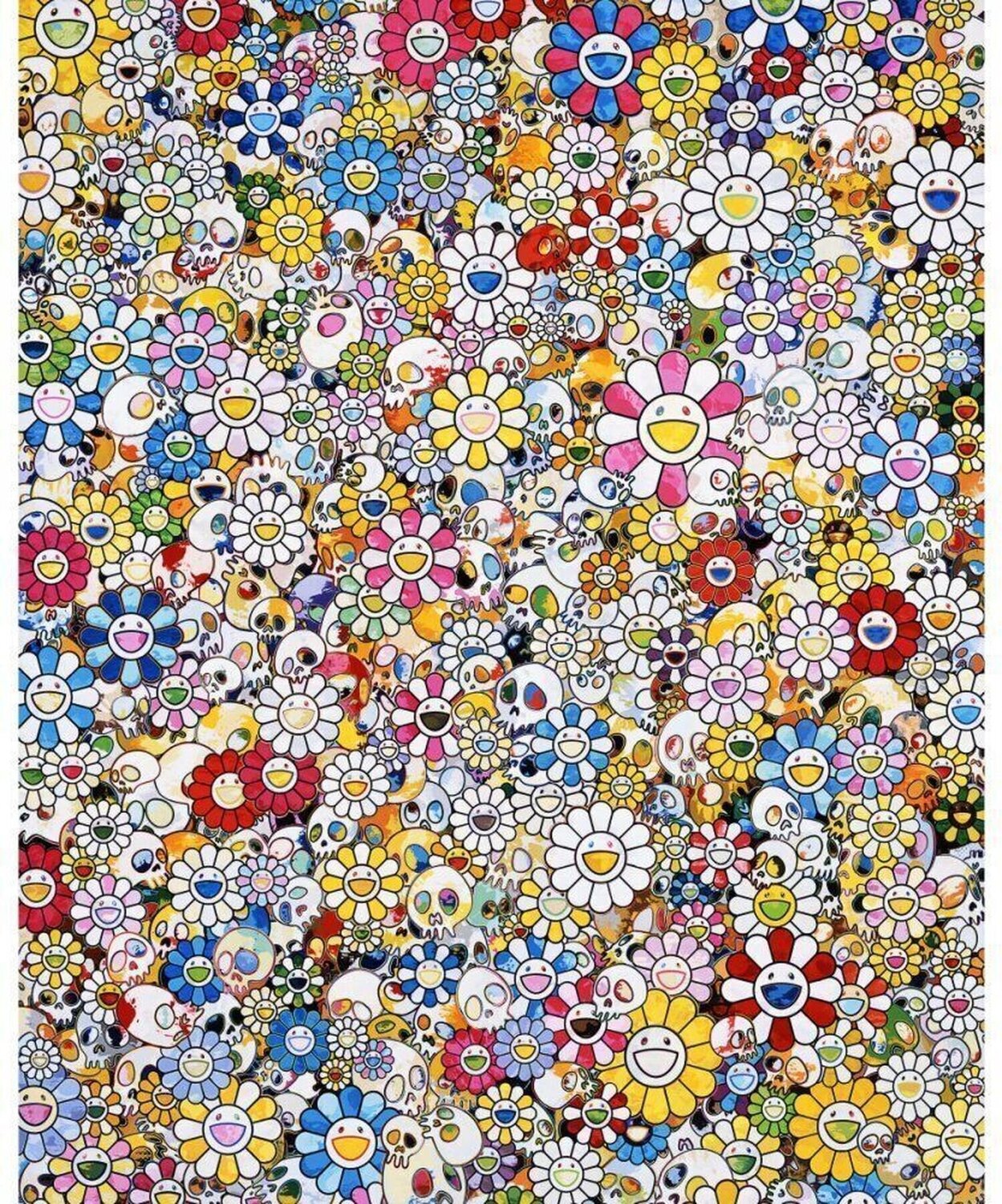 Skulls & Flowers Multicolor Takashi Murakami