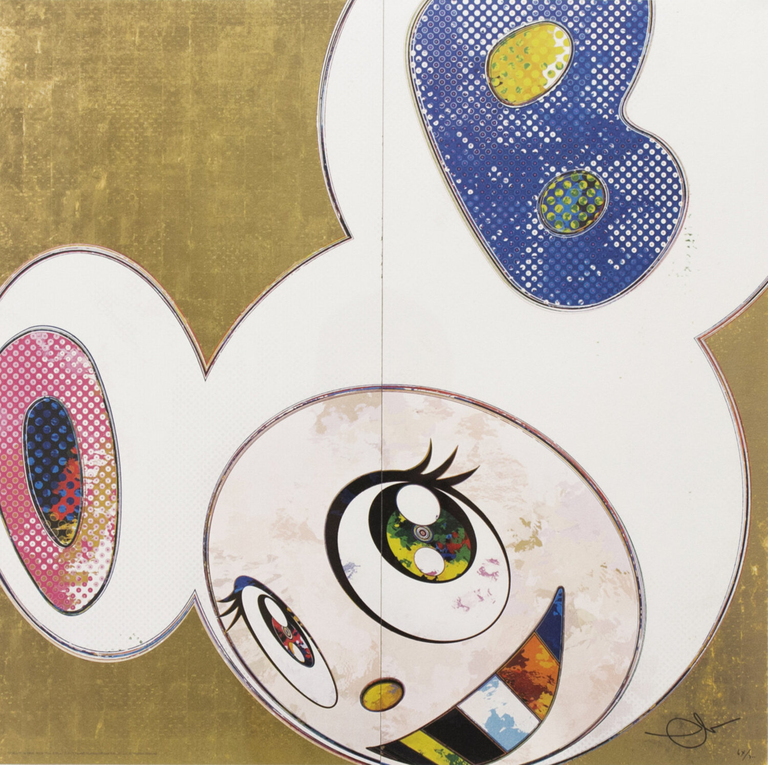 DOB in Pure White Robe (Pink and Blue) Takashi Murakami Druck zu verkaufen