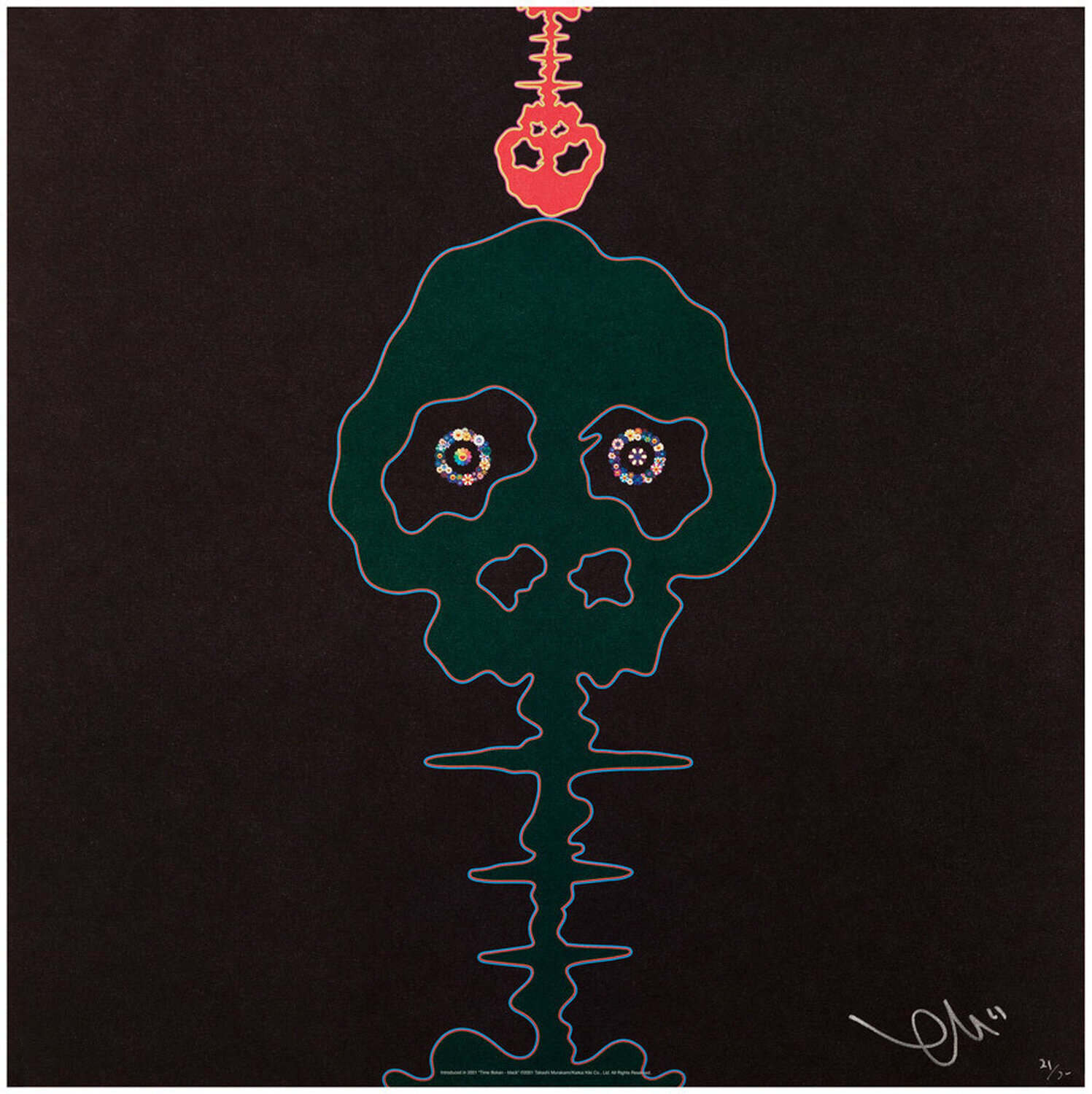 Time Bokan - Black and Moss Green Takashi Murakami