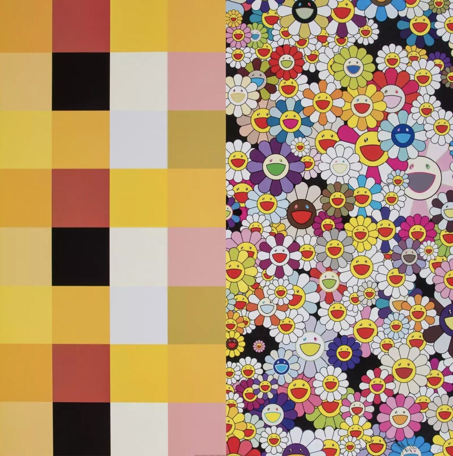 ACUPUNCTURE FLOWERS ( CHECKERS) Takashi Murakami
