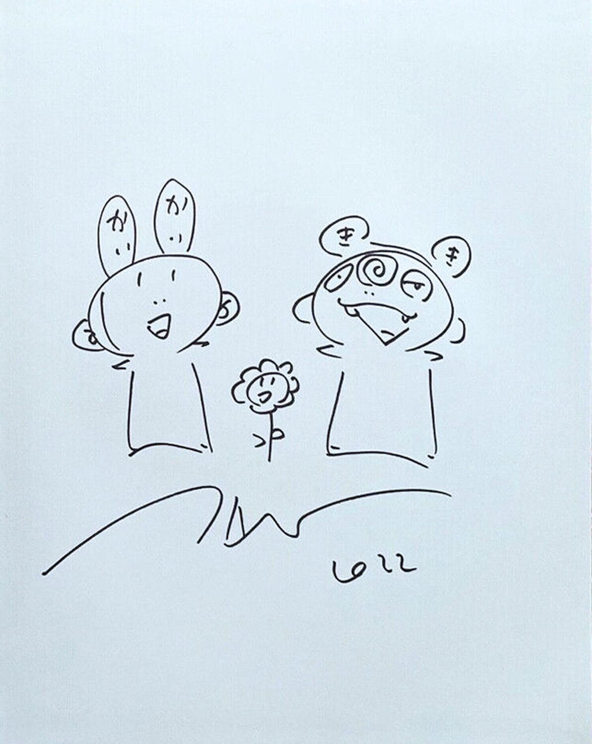 Untitled (Kaikai Kiki and Flower original drawing) Takashi Murakami Werk auf Papier zu verkaufen