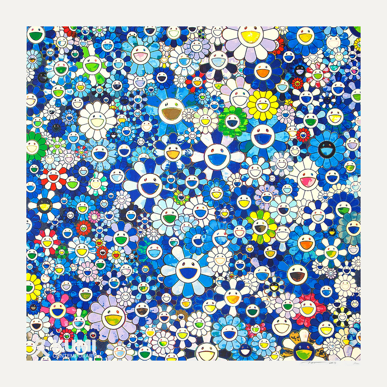 Shangria La Blue Silkscreen Takashi Murakami