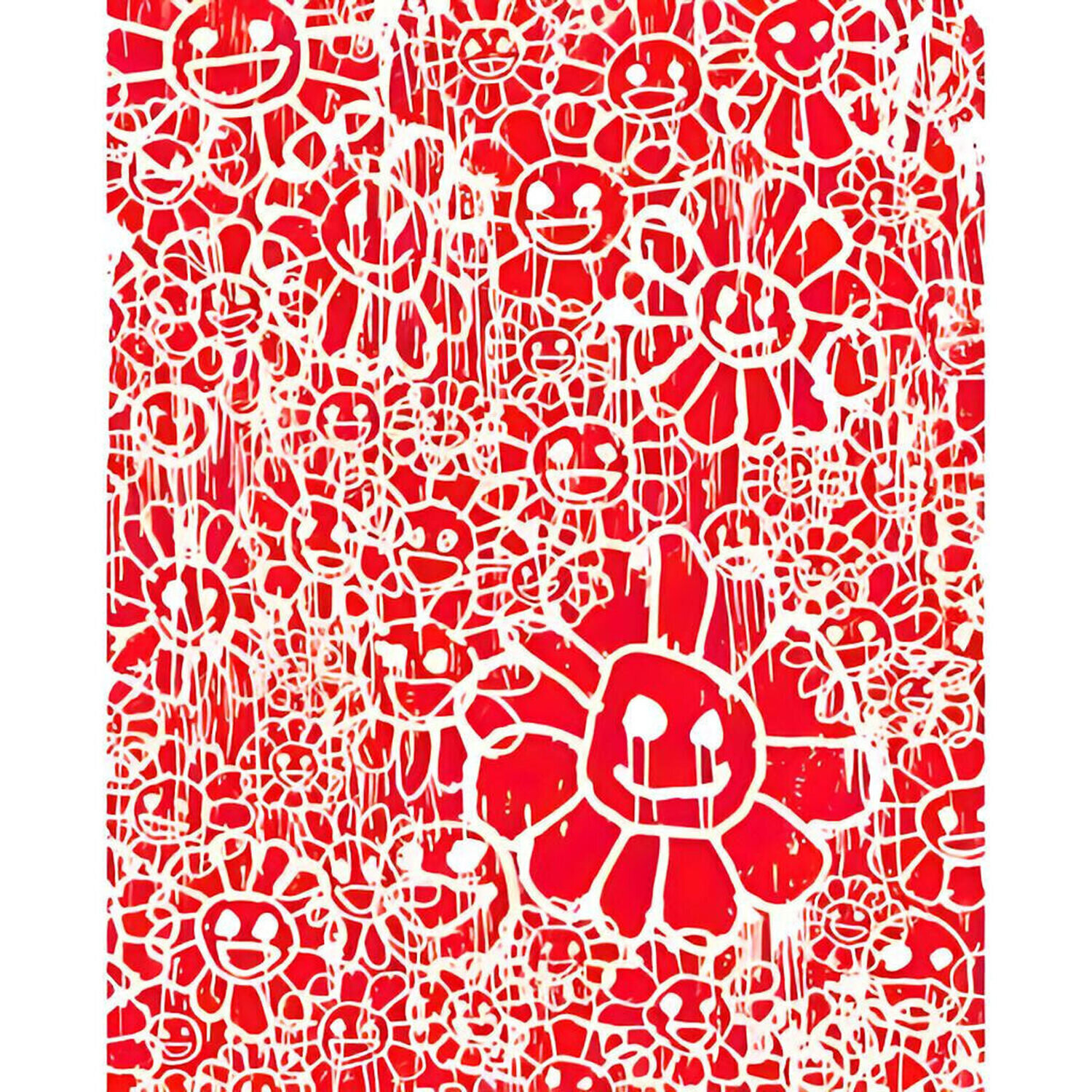 Madsaki Flowers B Red Takashi Murakami