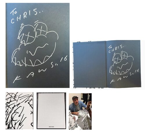 To Chris, KAWS...16, 2016, DRAWING/SIGNED, Man's Best Friend Exhibition Catalogue, Honor Frazer Gallery di KAWS, Opera su carta in vendita su Singulart