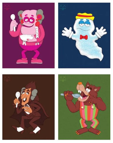 Monsters Cereal poster set of 4 di KAWS, Stampa in vendita su Singulart