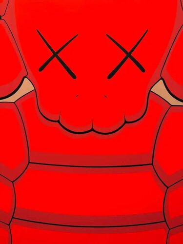 “ What Party ”  (ORANGE - Artist Proof) van KAWS, Afdruk te koop op Singulart